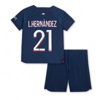 Koszulka piłkarska Paris Saint-Germain Lucas Hernandez #21 Strój Domowy dla dzieci 2023-24 tanio Krótki Rękaw (+ Krótkie spodenki)